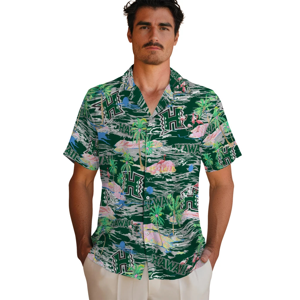 Hawaii Rainbow Warriors Flamingo Retreat 2026 Hawaiian Shirt – Moonbestprint