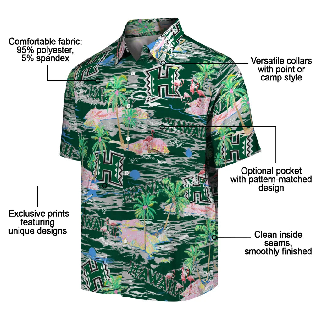 Hawaii Rainbow Warriors Flamingo Retreat 2026 Hawaiian Shirt – Moonbestprint