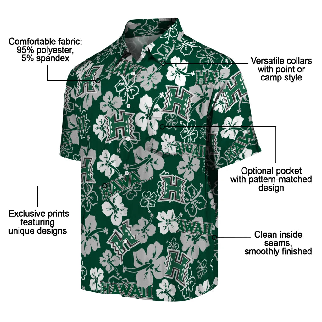 Hawaii Rainbow Warriors Hibiscus Bloom Hawaiian Shirt – Moonbestprint