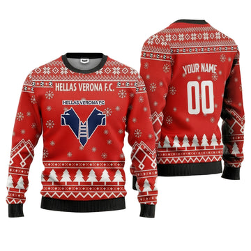 Hellas Verona FC Personalized Ugly Christmas Sweater Red Version ? Usalast