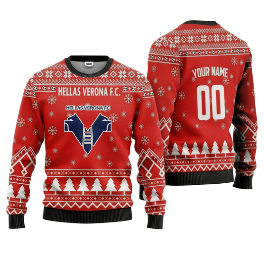 Hellas Verona FC Personalized Ugly Christmas Sweater Red Version ? Usalast