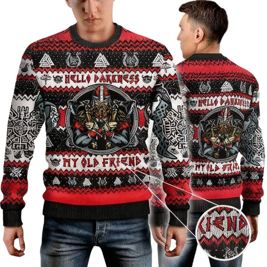 Hello Darkness My Old Friends Vikings Ugly Christmas Sweater ? Usalast