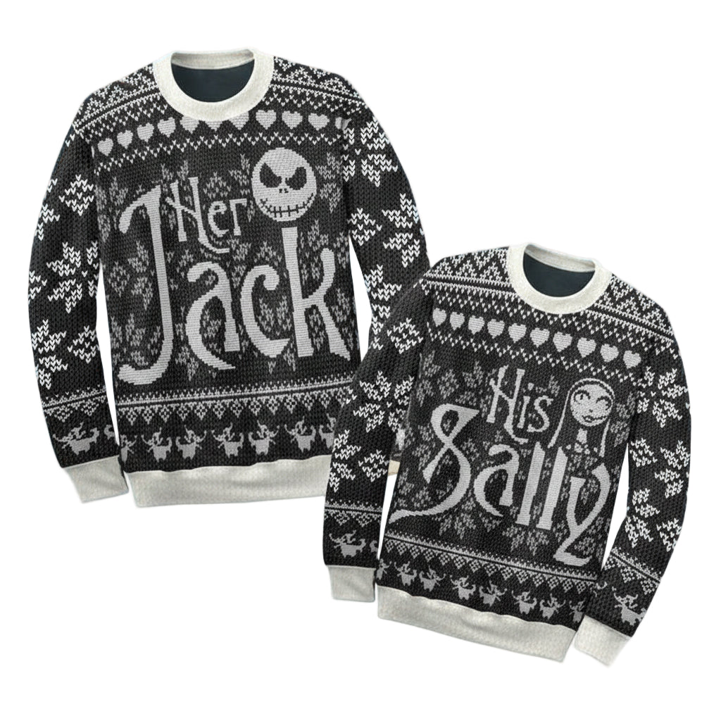 Her Jack And His Sally Couple Jack Sally 3d Ugly Christmas Sweater ? Usalast