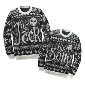 Her Jack And His Sally Couple Jack Sally 3d Ugly Christmas Sweater ? Usalast