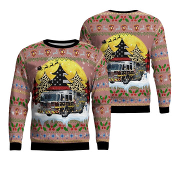 Highlands County Fire Rescue Christmas AOP Sweater ? OX21 ? Usalast