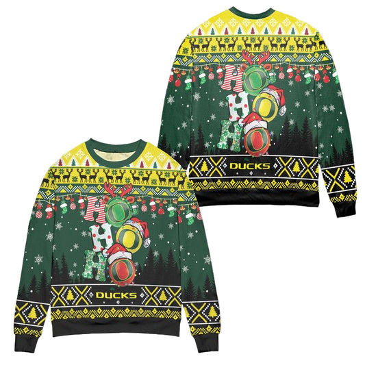 Ho Ho Ho Santa Claus Reindeer Ugly Christmas Sweater ? Green ? Usalast