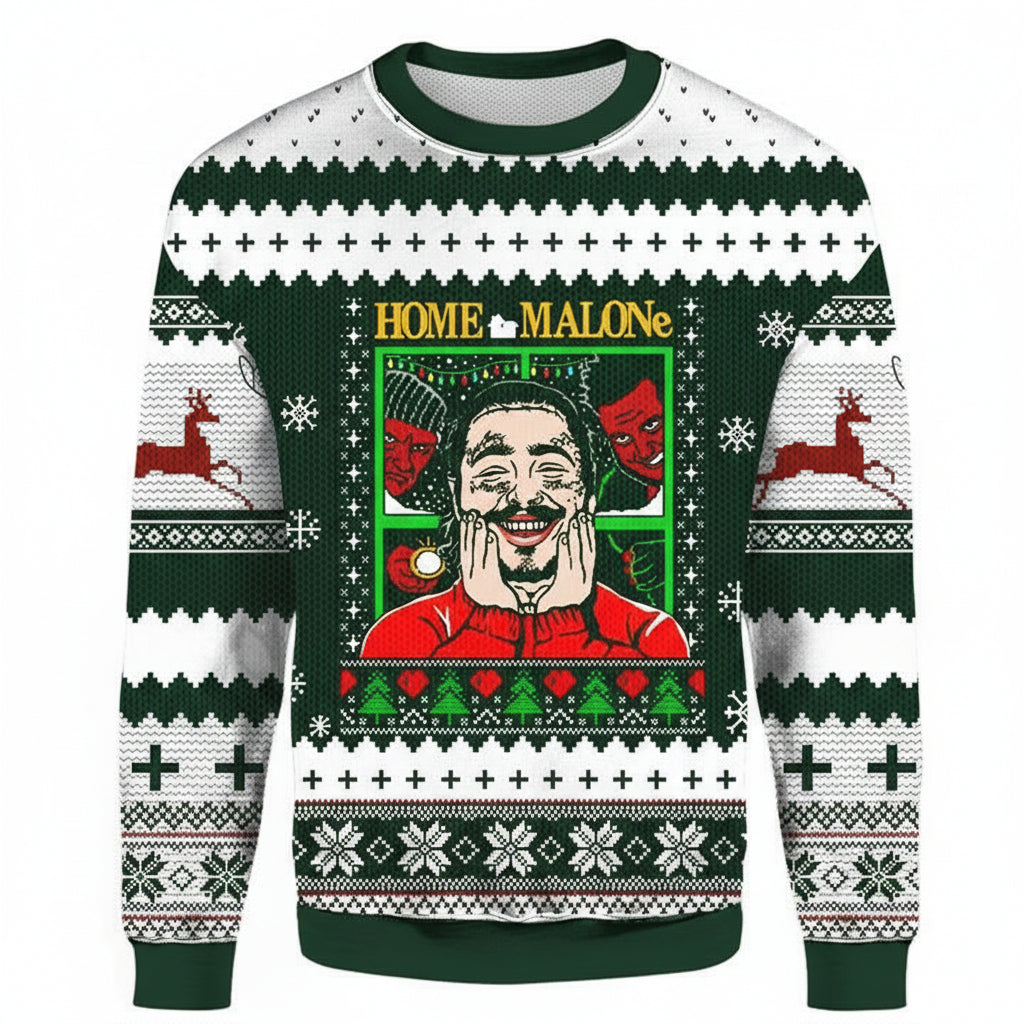 Home Malone 3D Christmas Ugly Sweater ? Usalast