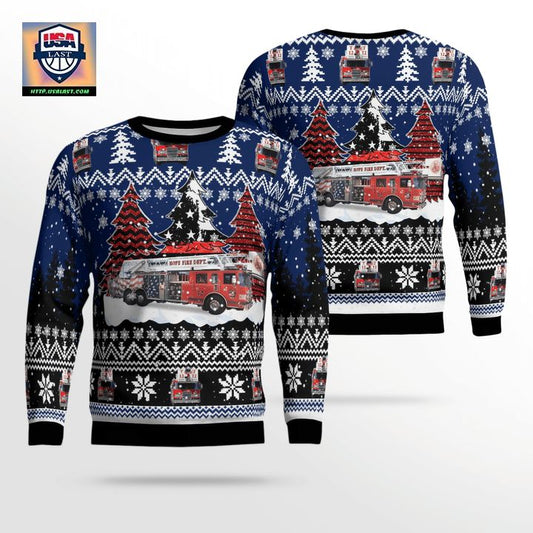 Hope Volunteer Fire Department Indiana AOP Christmas Sweater ? FP11 ? Usalast