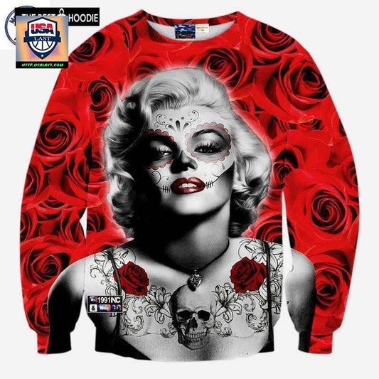 Hot Model New Hoodies Men Women 3D Sweaters Print Monroe Long Sleeve Pullovers Roses Flowers Hoodies Sh6538 ? Usalast