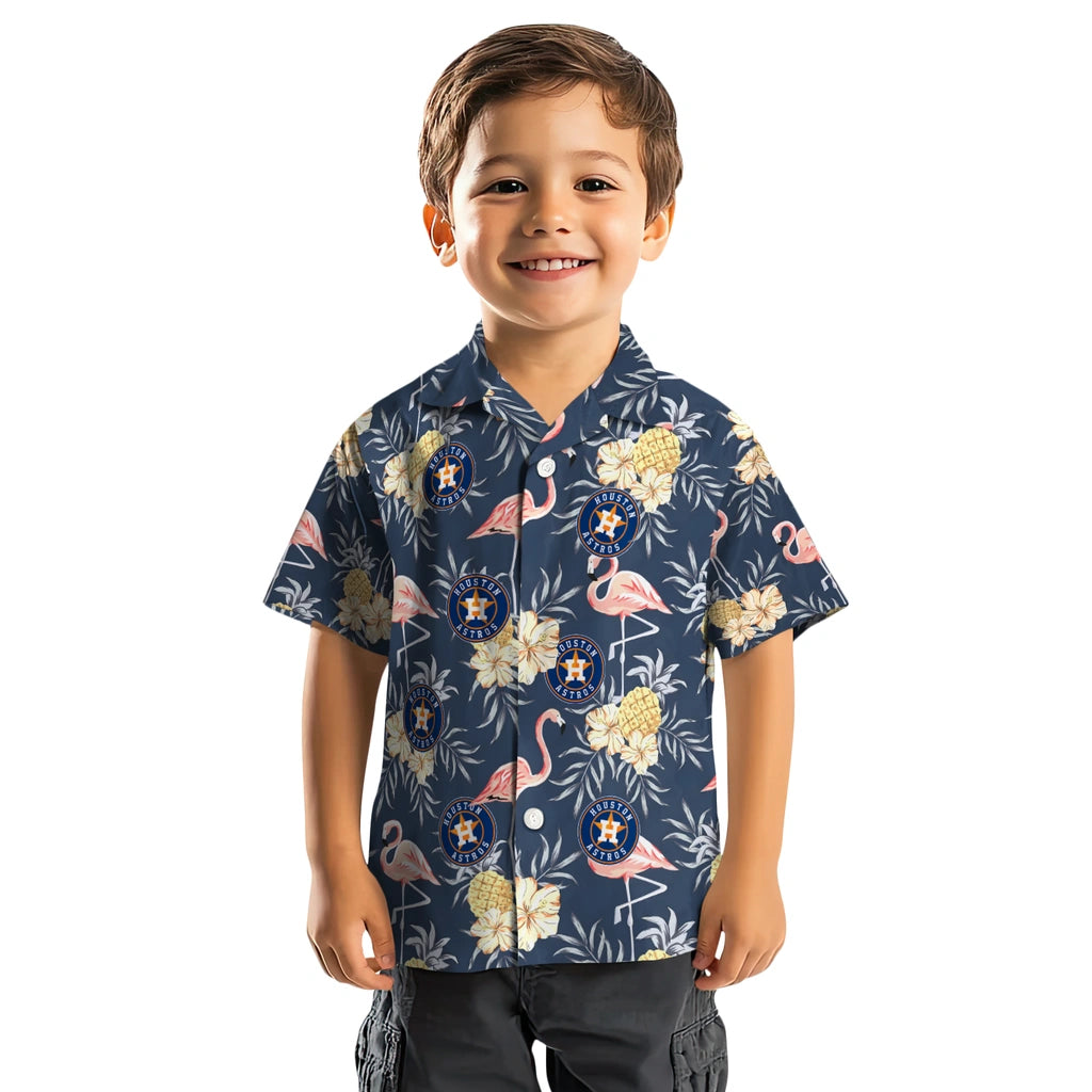 Houston Astros Hawaiian Shirt - Flamingo Hibiscus | Moonbestprint