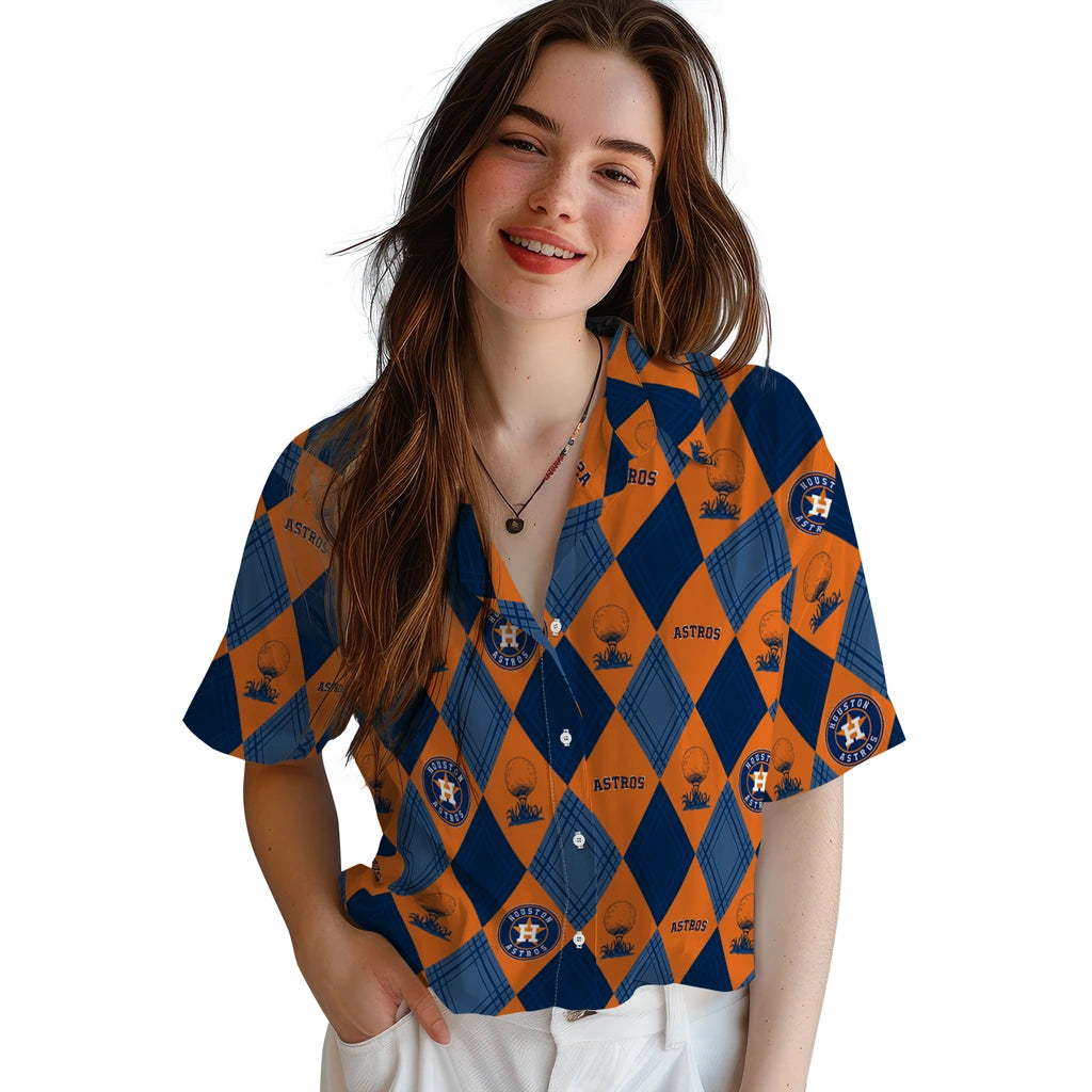 Houston Astros Hawaiian Shirt - Golfing Plaid | Moonbestprint