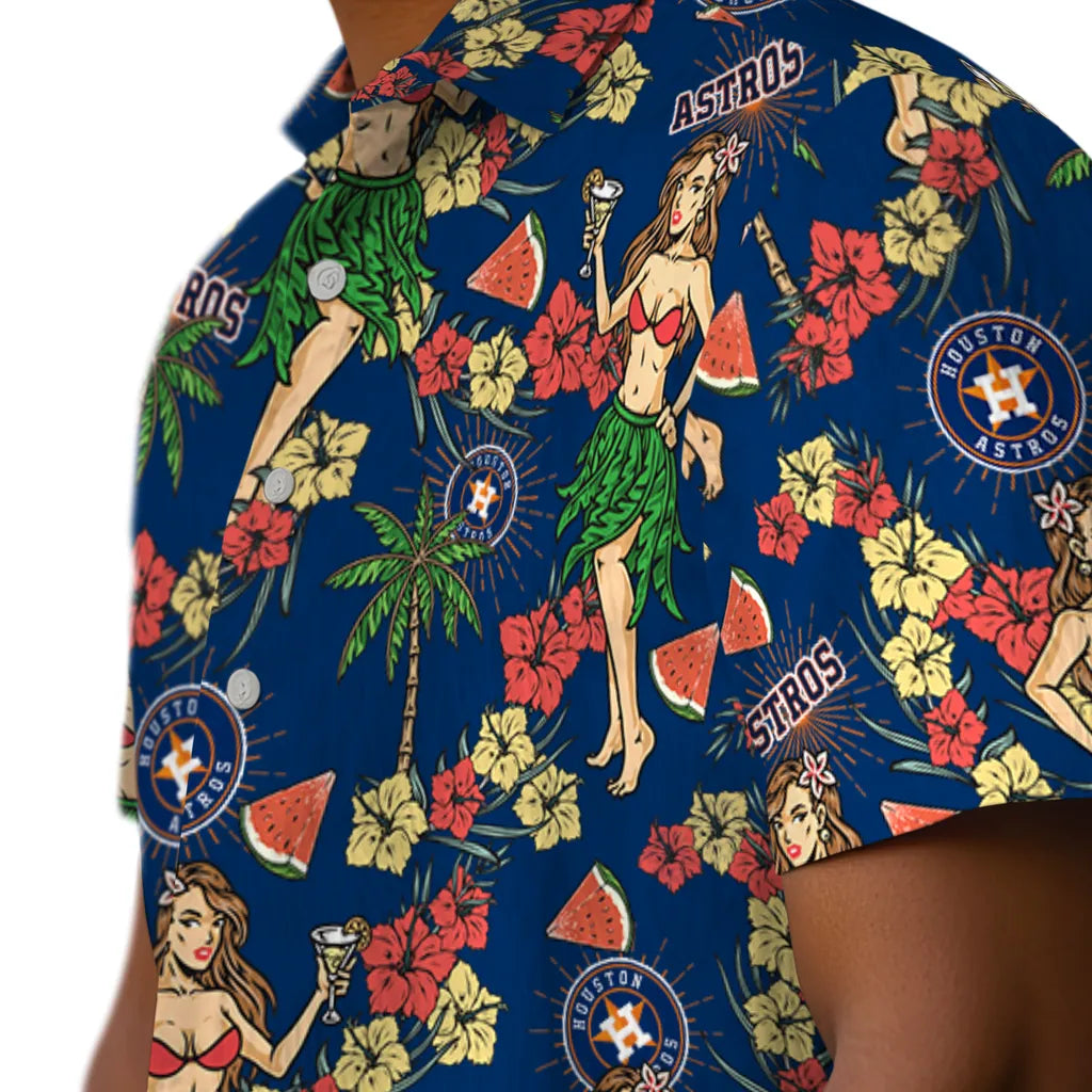 Houston Astros Hawaiian Shirt - Hawaiian Girls Design | Moonbestprint