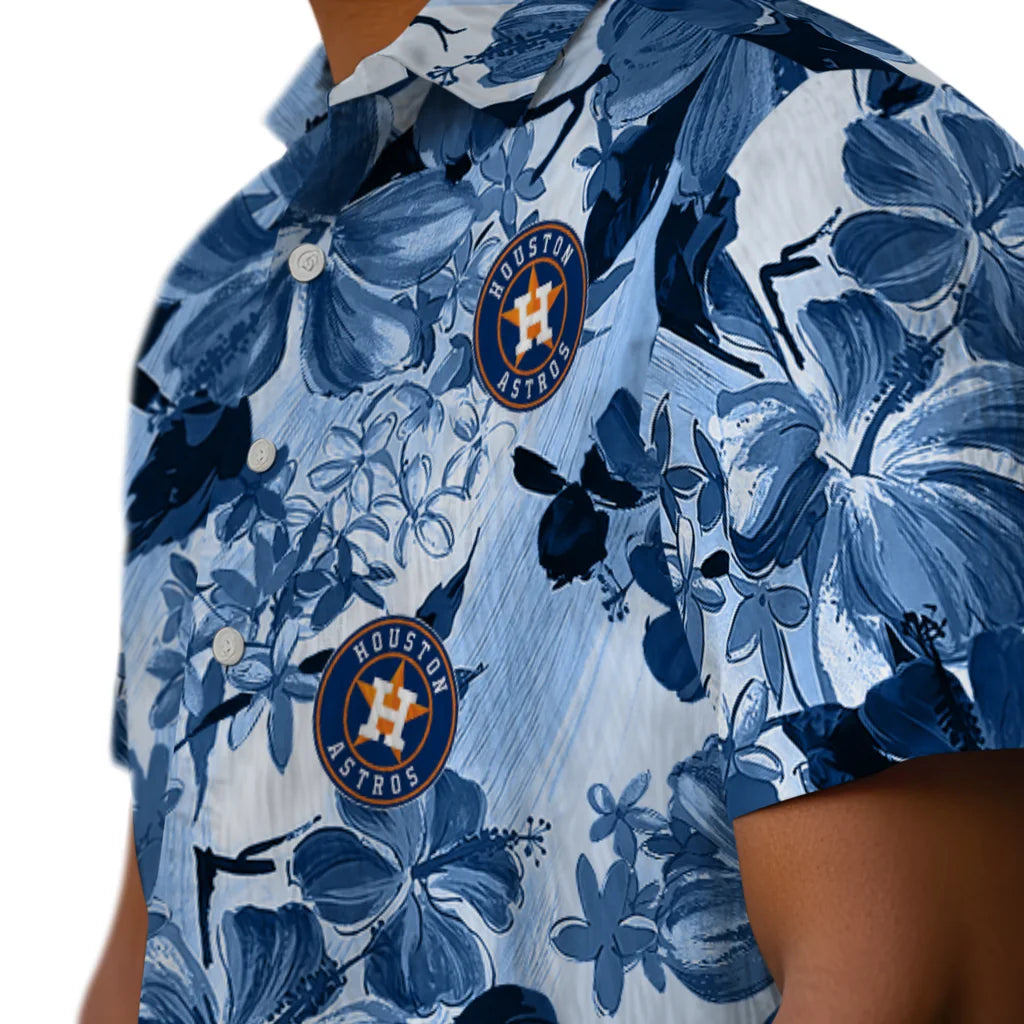 Houston Astros Hawaiian Shirt - Hibiscus Arrangement | Moonbestprint