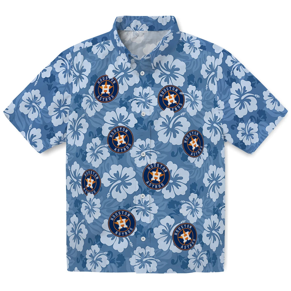 Houston Astros Hawaiian Shirt - Hibiscus Cluster | Moonbestprint