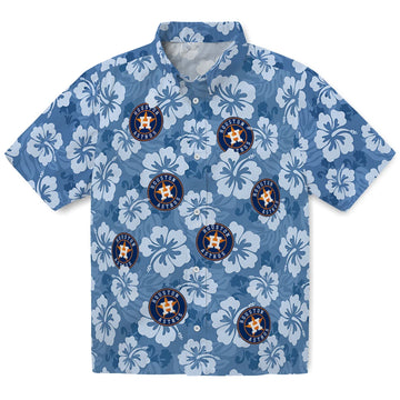 Houston Astros Hawaiian Shirt - Hibiscus Cluster | Moonbestprint