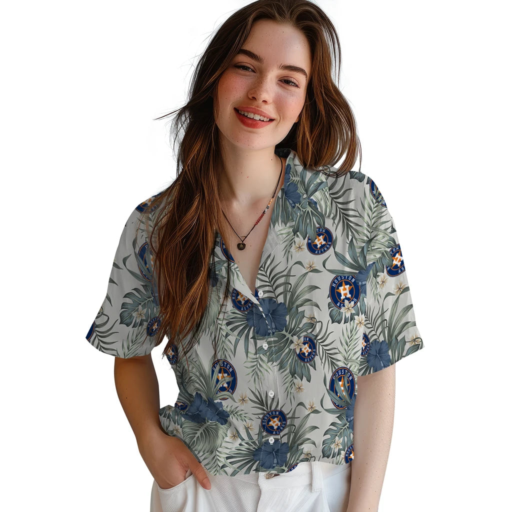 Houston Astros Hawaiian Shirt - Hibiscus Designs | Moonbestprint