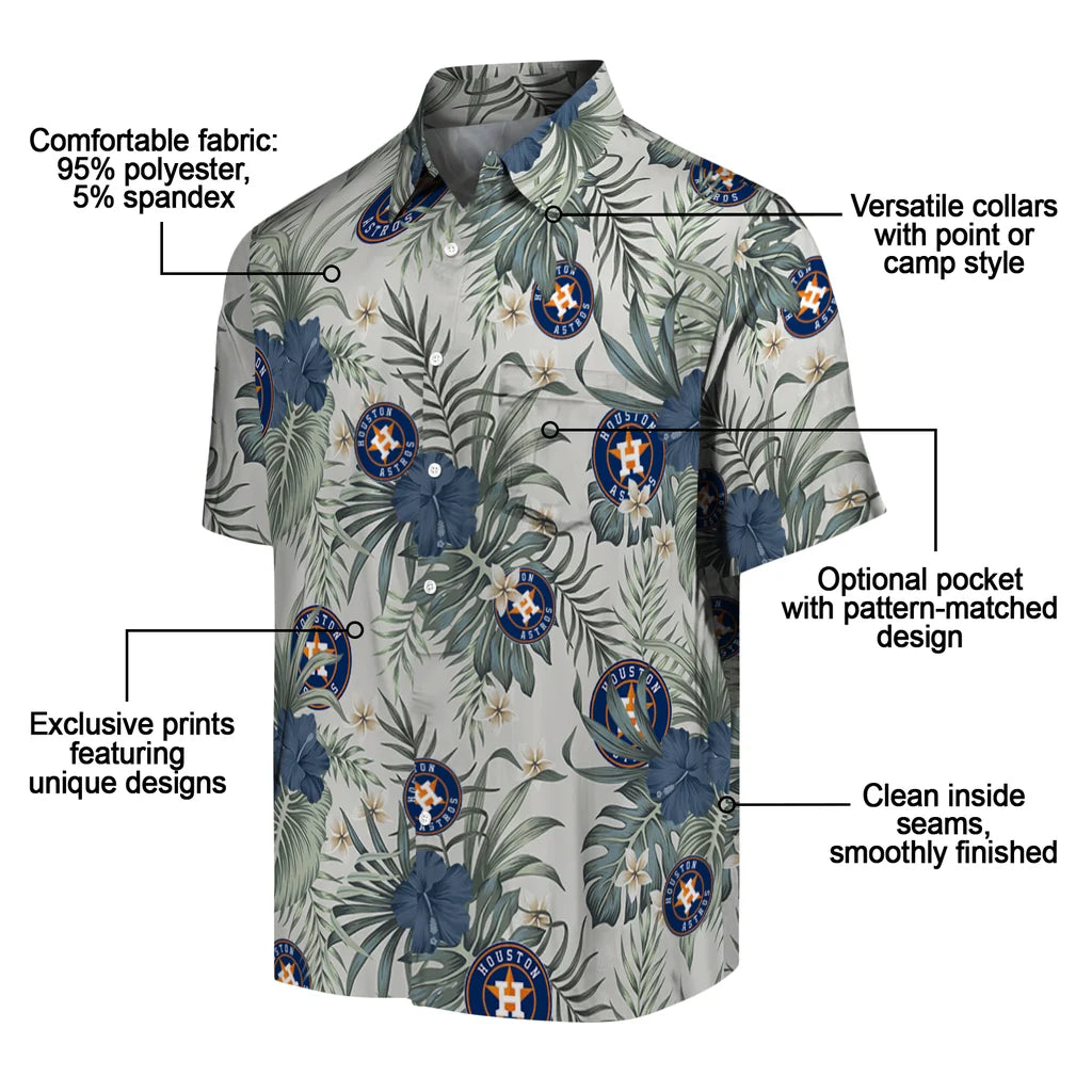 Houston Astros Hawaiian Shirt - Hibiscus Designs | Moonbestprint