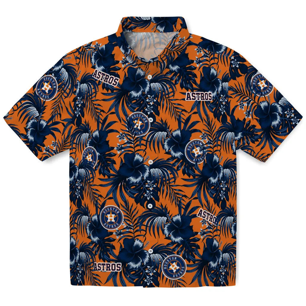 Houston Astros Hawaiian Shirt - Hibiscus Exotic | Moonbestprint