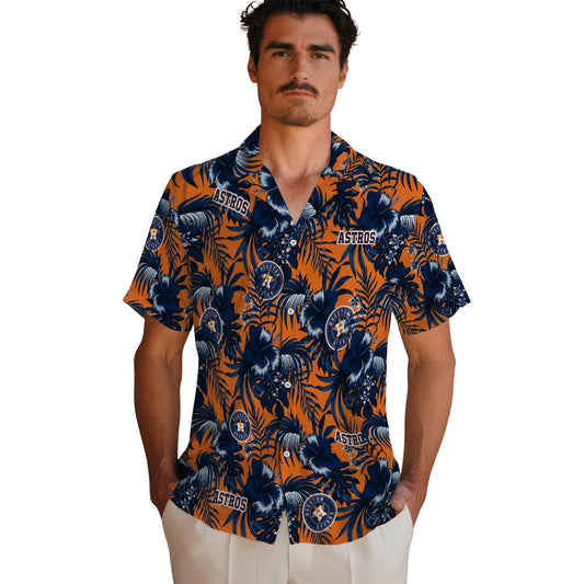 Houston Astros Hawaiian Shirt - Hibiscus Exotic | Moonbestprint