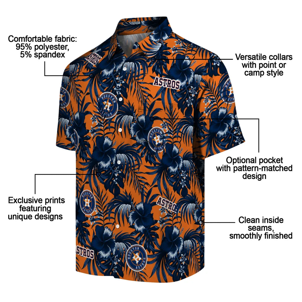 Houston Astros Hawaiian Shirt - Hibiscus Exotic | Moonbestprint