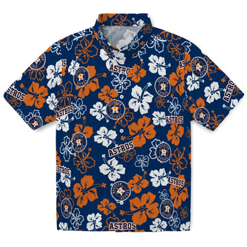 Houston Astros Hawaiian Shirt - Hibiscus Flower Design | Moonbestprint