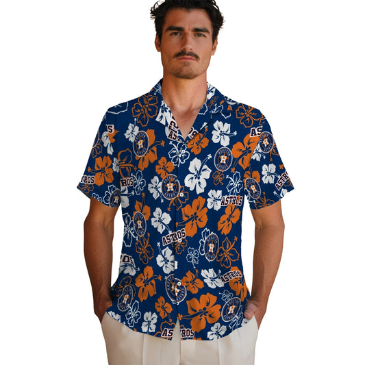 Houston Astros Hawaiian Shirt - Hibiscus Flower Design | Moonbestprint