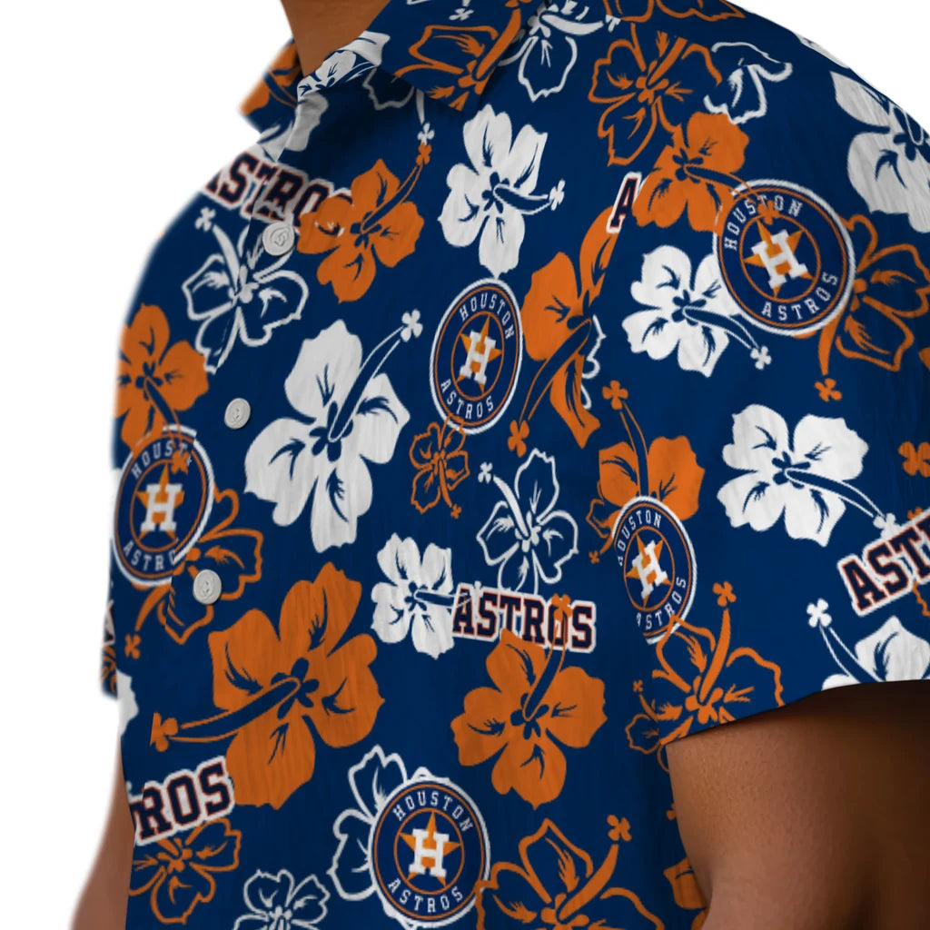 Houston Astros Hawaiian Shirt - Hibiscus Flower Design | Moonbestprint