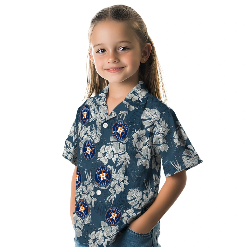 Houston Astros Hawaiian Shirt - Hibiscus Flowers | Moonbestprint