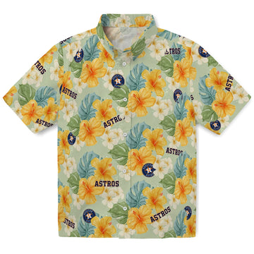 Houston Astros Hawaiian Shirt - Hibiscus Mood | Moonbestprint