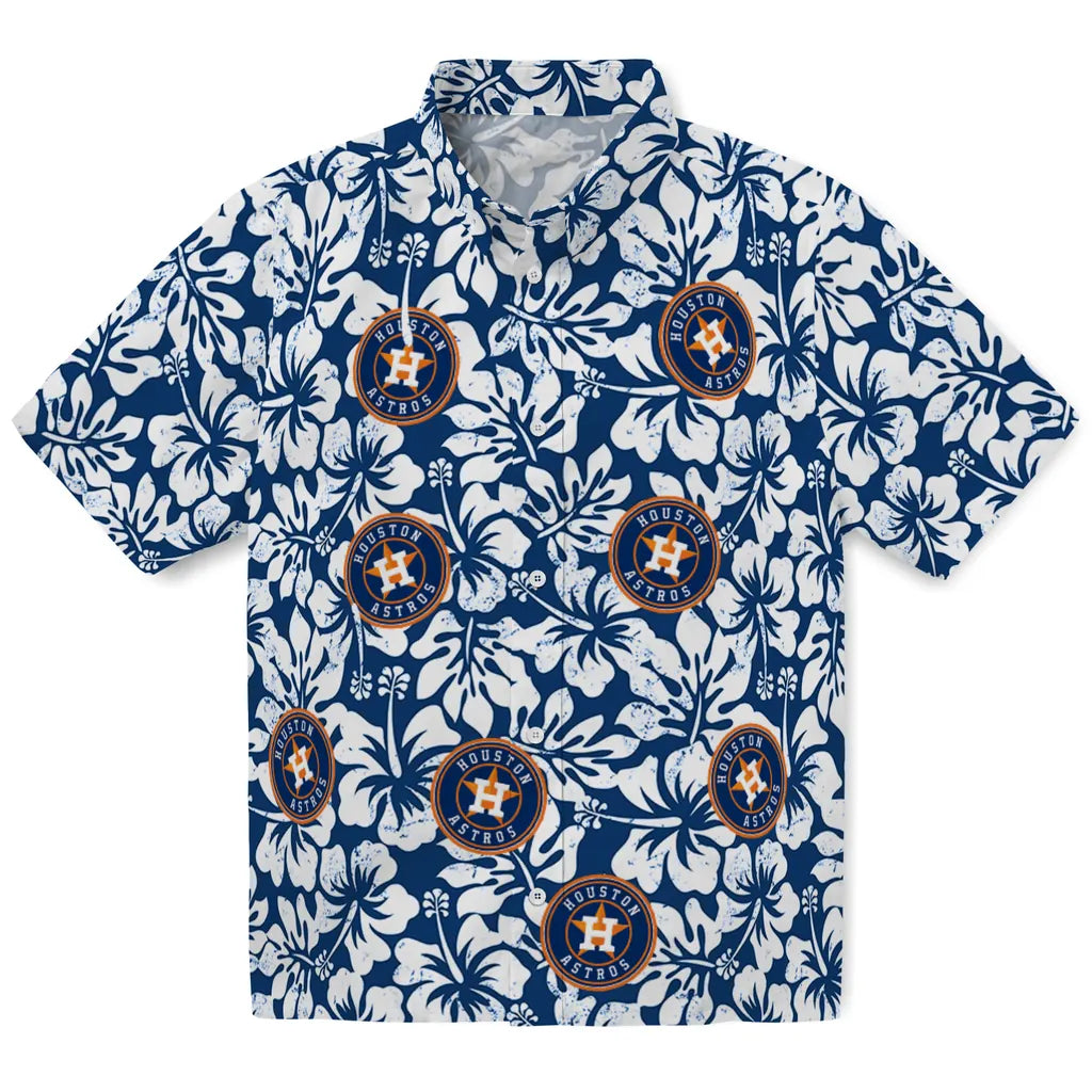 Houston Astros Hawaiian Shirt - Hibiscus Motif | Moonbestprint