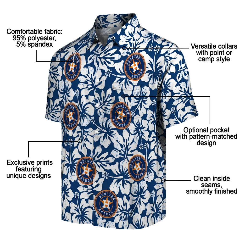 Houston Astros Hawaiian Shirt - Hibiscus Motif | Moonbestprint