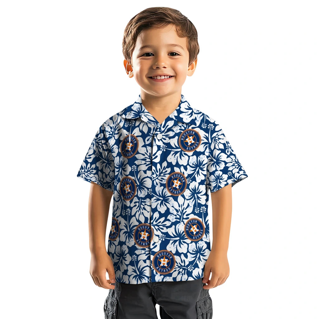 Houston Astros Hawaiian Shirt - Hibiscus Motif | Moonbestprint