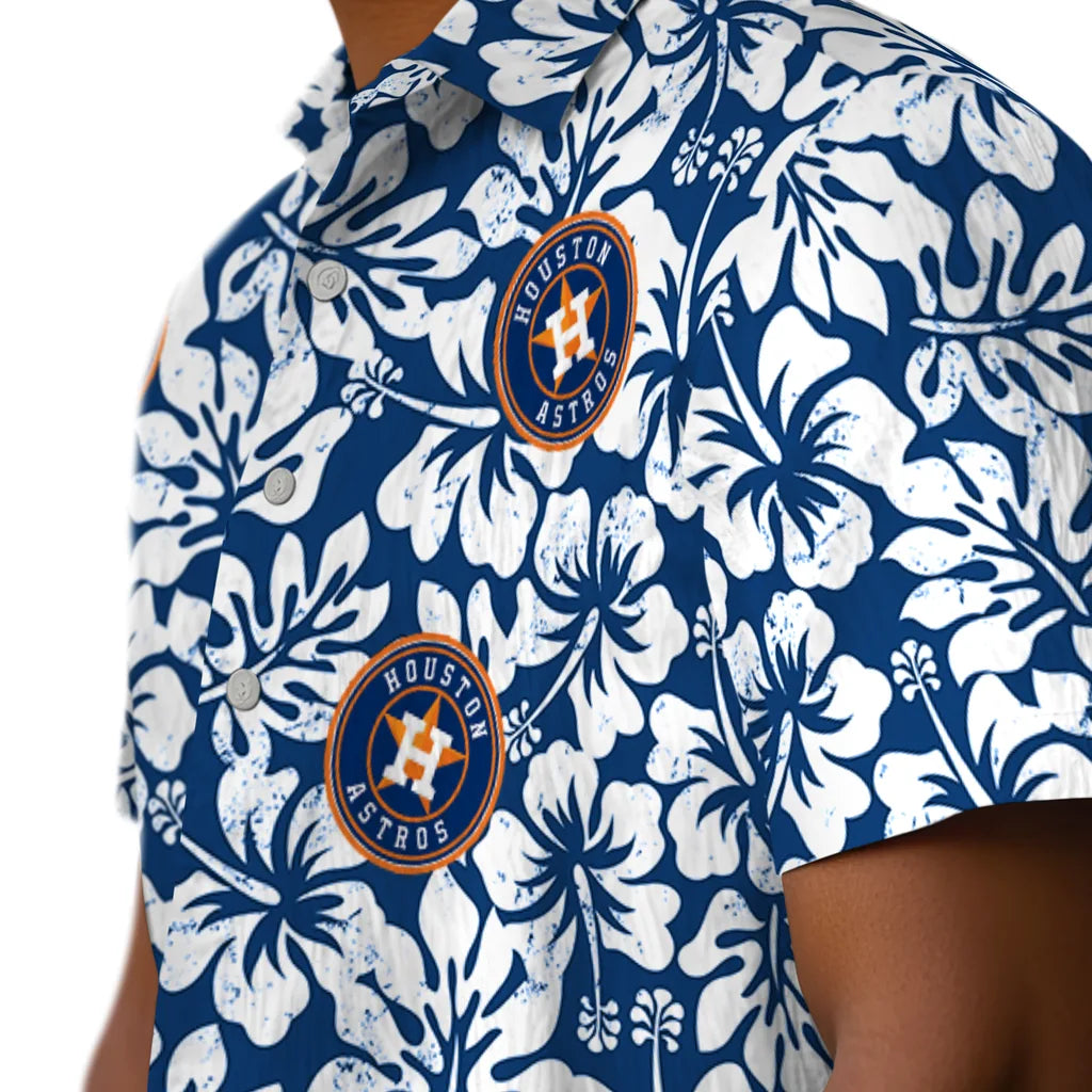 Houston Astros Hawaiian Shirt - Hibiscus Motif | Moonbestprint