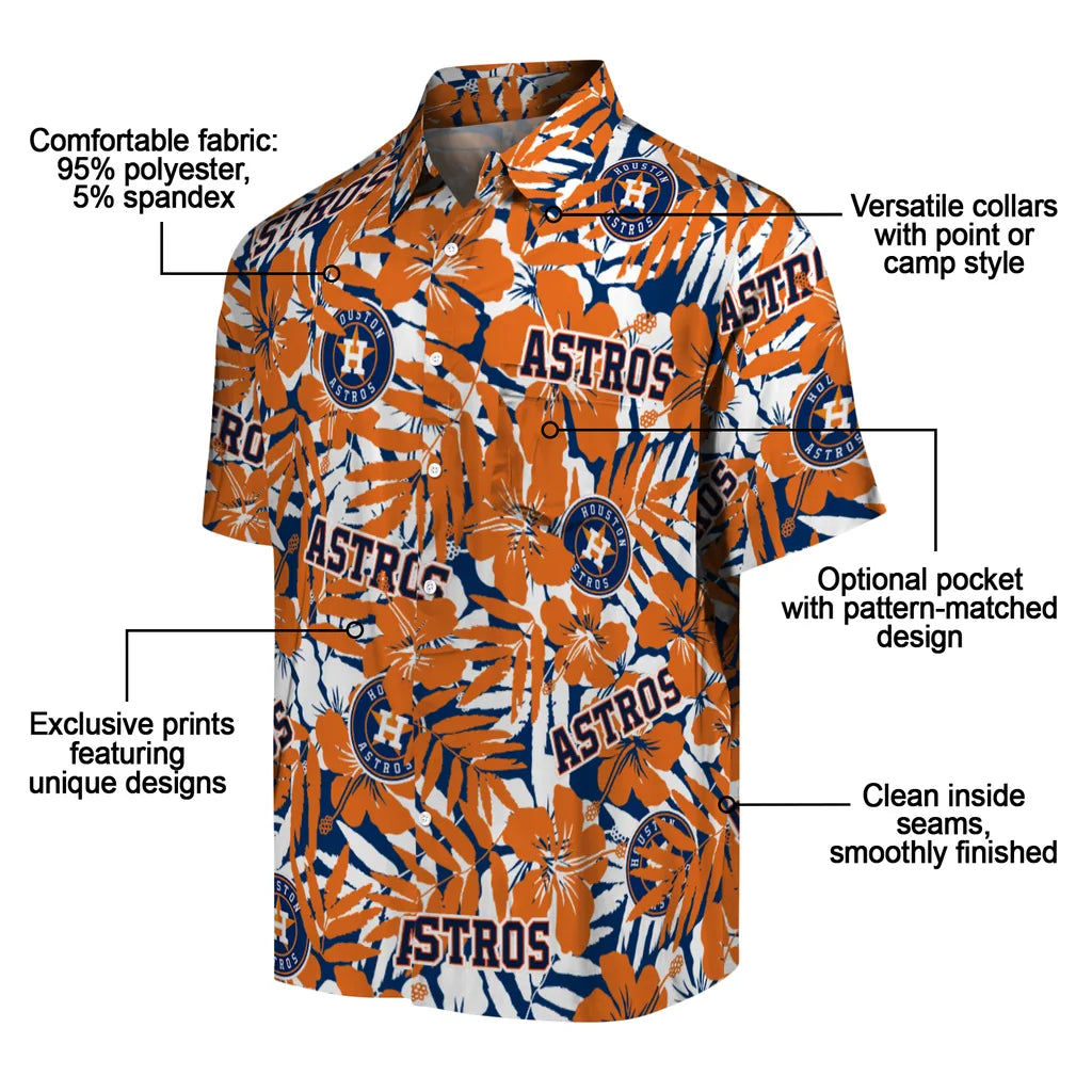 Houston Astros Hawaiian Shirt - Hibiscus Overlay | Moonbestprint