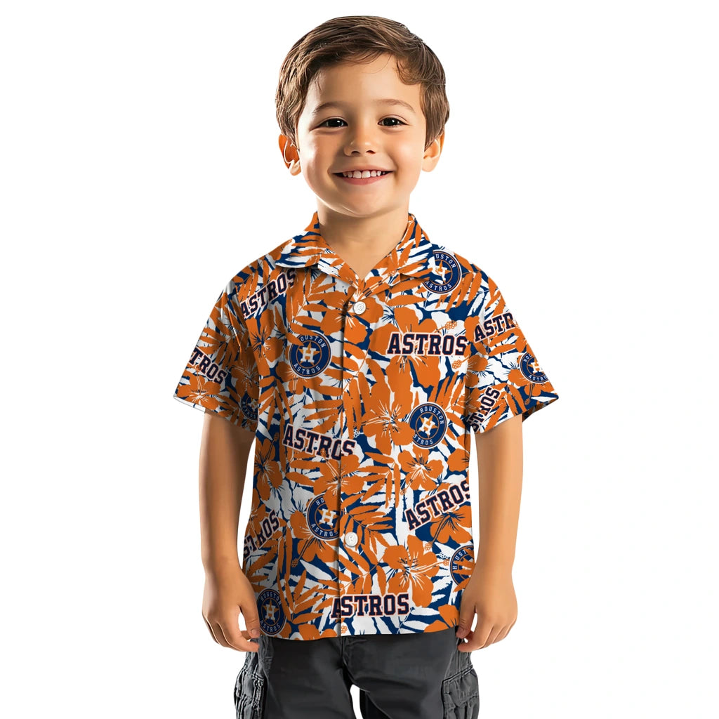 Houston Astros Hawaiian Shirt - Hibiscus Overlay | Moonbestprint