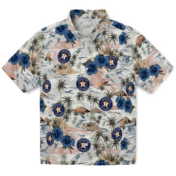 Houston Astros Hawaiian Shirt - Hibiscus Seaside | Moonbestprint