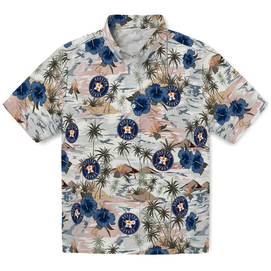 Houston Astros Hawaiian Shirt - Hibiscus Seaside | Moonbestprint