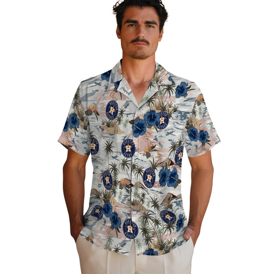 Houston Astros Hawaiian Shirt - Hibiscus Seaside | Moonbestprint