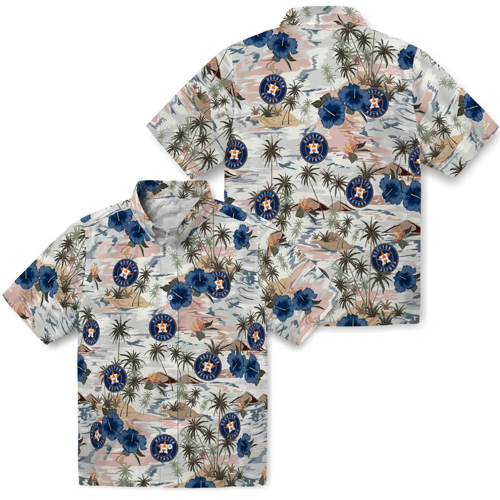 Houston Astros Hawaiian Shirt - Hibiscus Seaside | Moonbestprint
