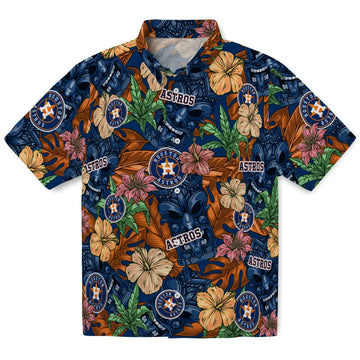 Houston Astros Hawaiian Shirt - Hibiscus Tiki Jungle | Moonbestprint