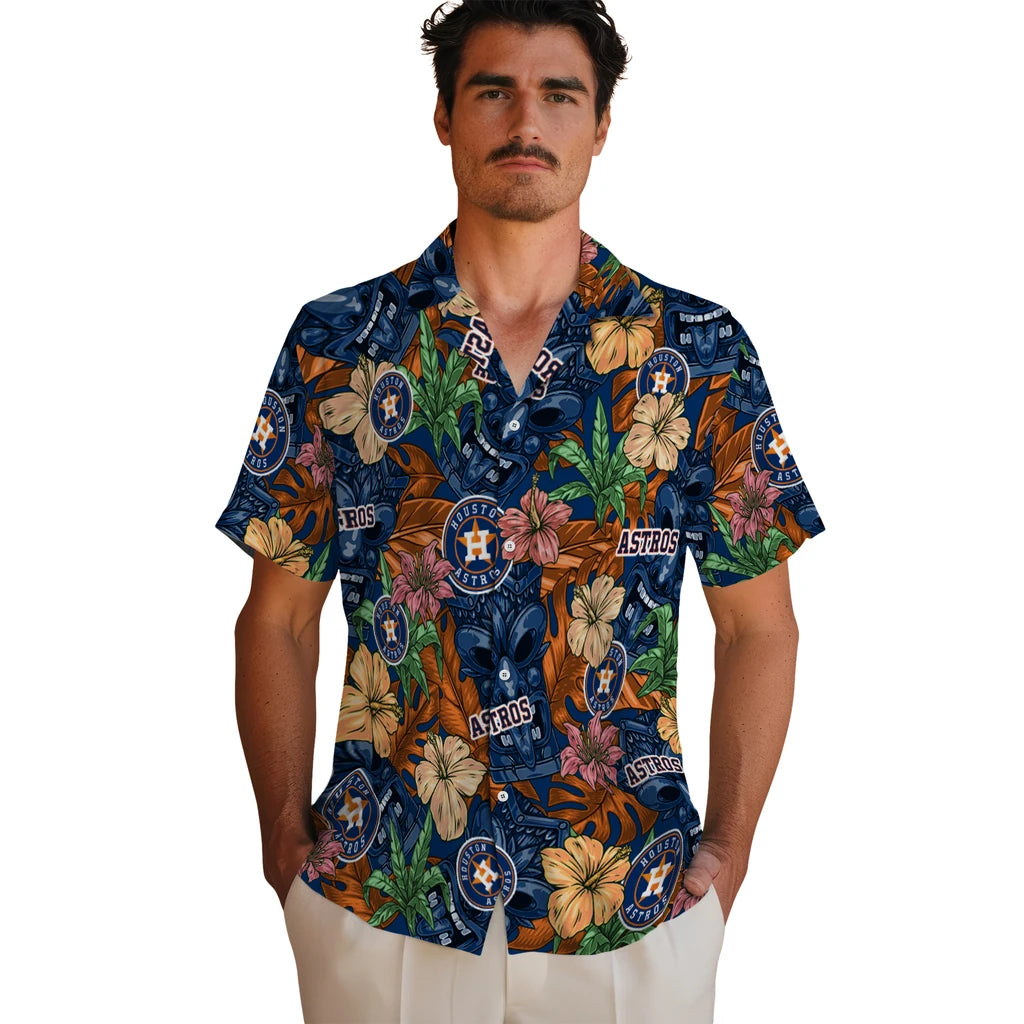 Houston Astros Hawaiian Shirt - Hibiscus Tiki Jungle | Moonbestprint