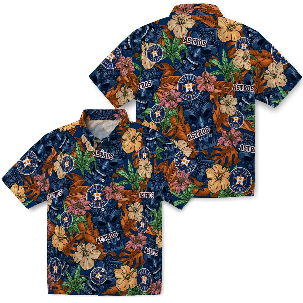 Houston Astros Hawaiian Shirt - Hibiscus Tiki Jungle | Moonbestprint