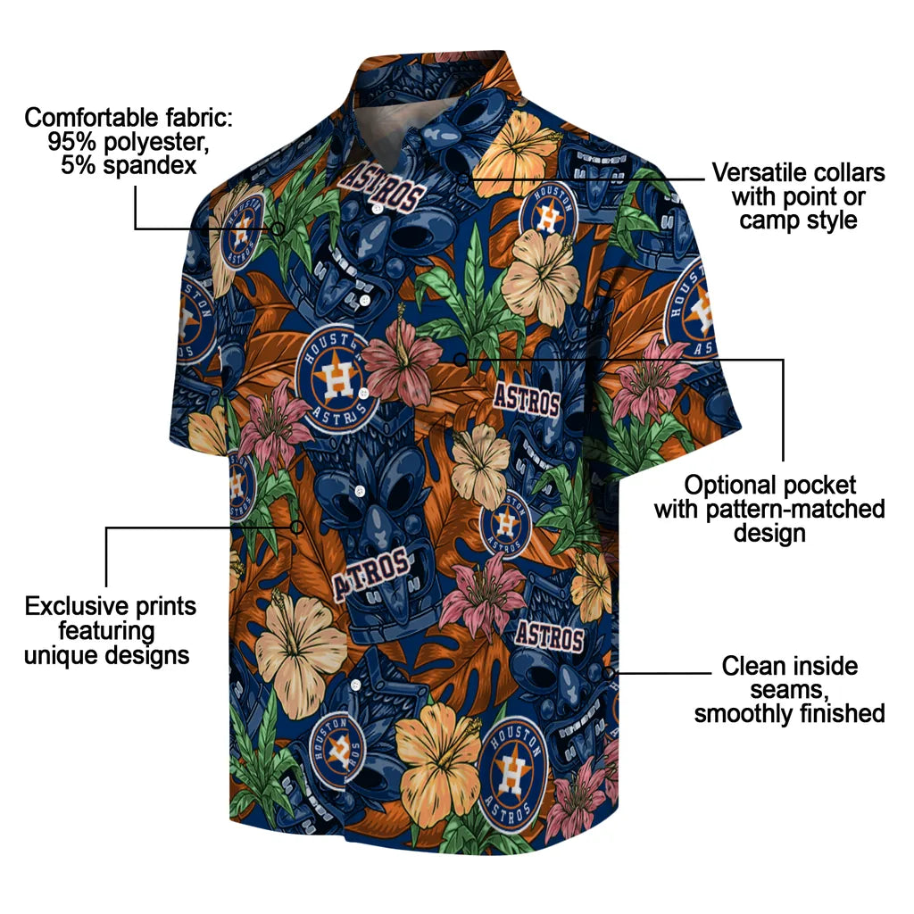 Houston Astros Hawaiian Shirt - Hibiscus Tiki Jungle | Moonbestprint