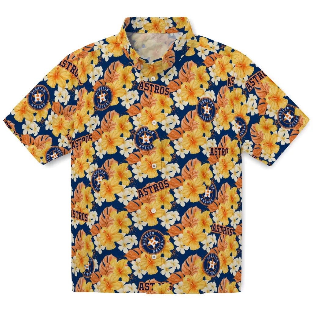 Houston Astros Hawaiian Shirt - Hibiscus Tropics | Moonbestprint