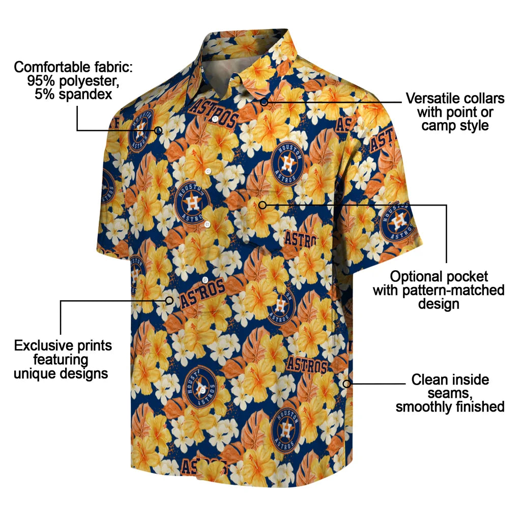 Houston Astros Hawaiian Shirt - Hibiscus Tropics | Moonbestprint