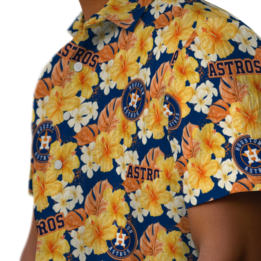 Houston Astros Hawaiian Shirt - Hibiscus Tropics | Moonbestprint