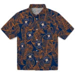 Houston Astros Hawaiian Shirt - Leaf Outline | Moonbestprint