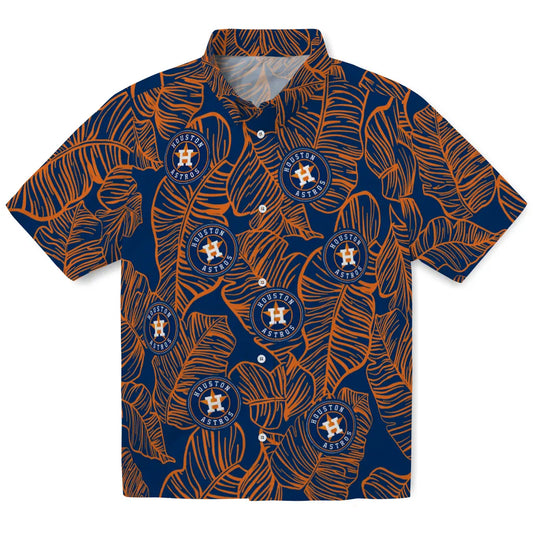 Houston Astros Hawaiian Shirt - Leaf Outline | Moonbestprint