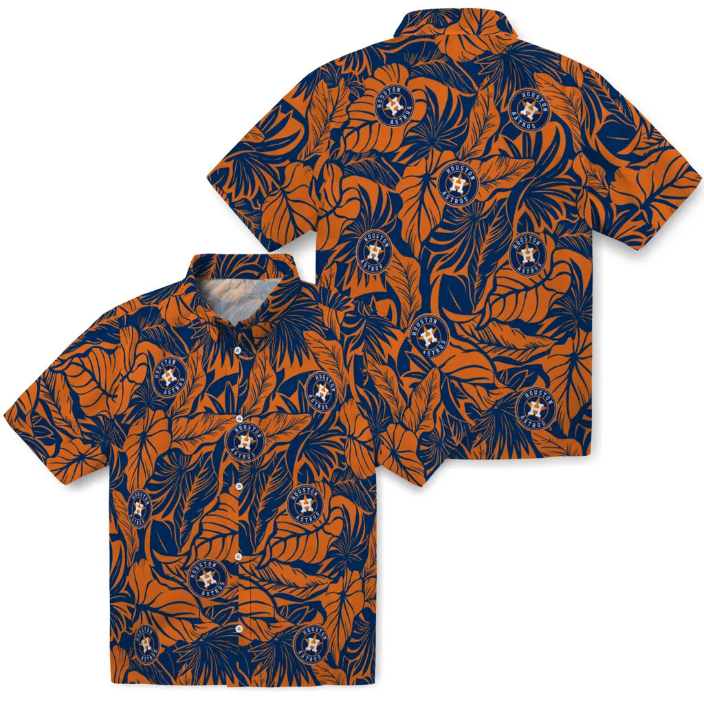 Houston Astros Hawaiian Shirt - Monstera Layer | Moonbestprint