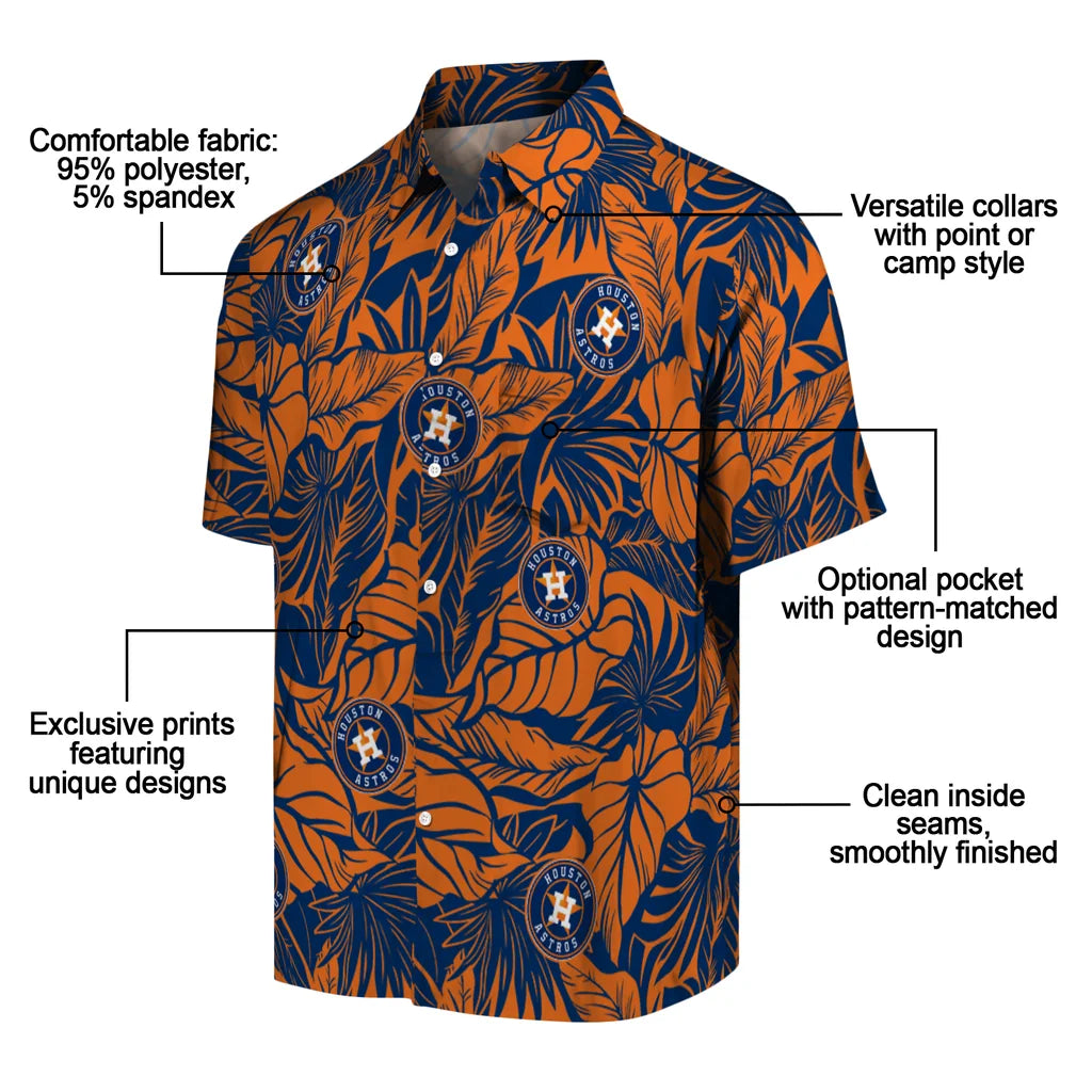 Houston Astros Hawaiian Shirt - Monstera Layer | Moonbestprint
